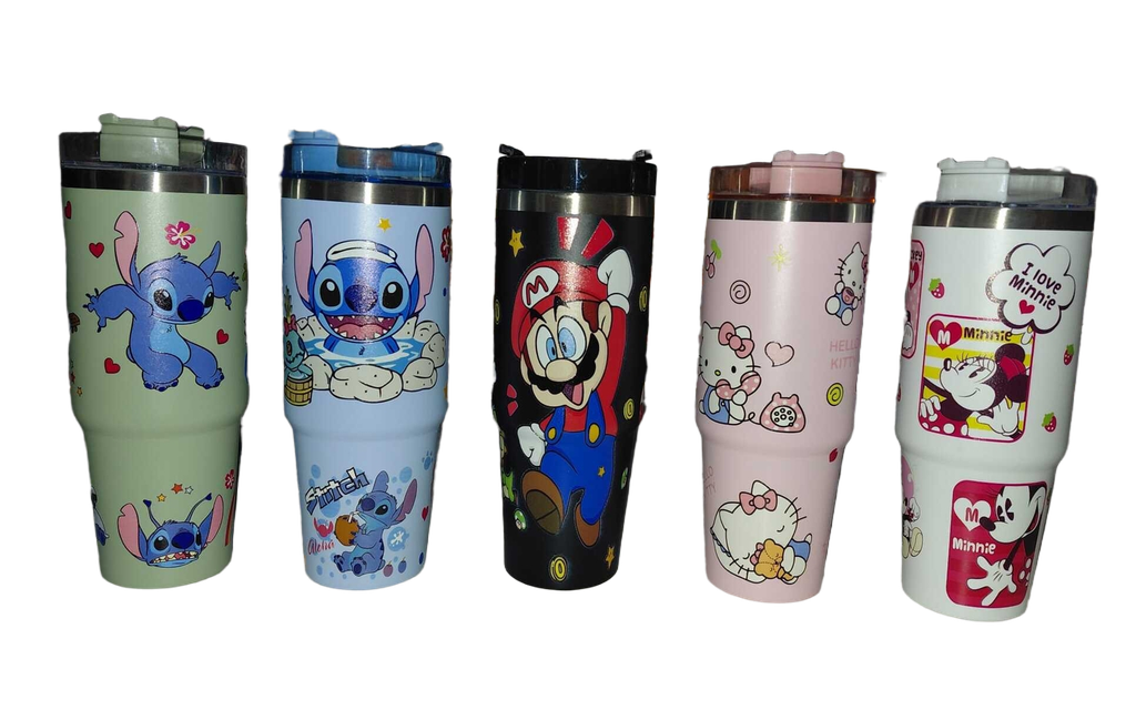 Travel Mug S/S 30oz w/Straw Asst Licensed Designs