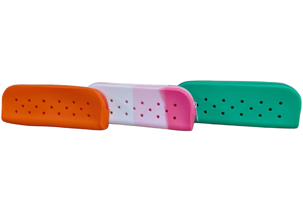 Silicon Pencil Case 8x1x2.67" Asst Bright Cols (Without Charms)