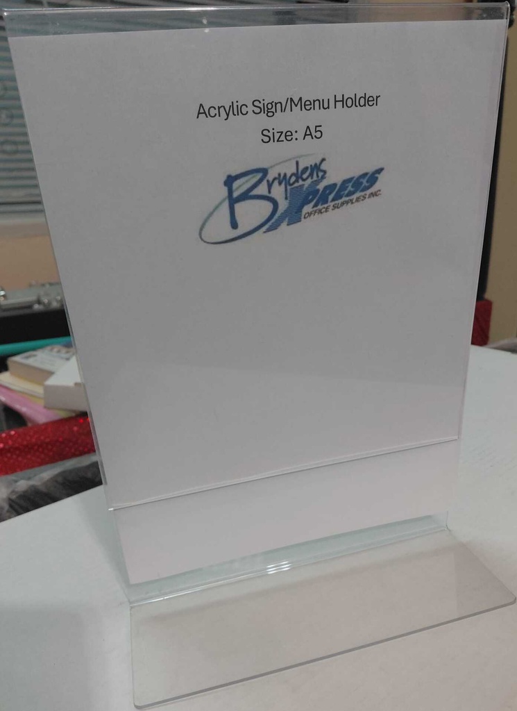 Acrylic Sign/Menu Holder A5 (150x210mm)