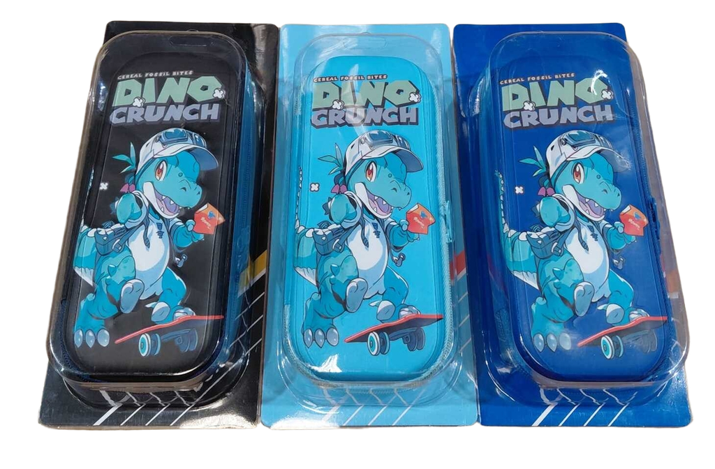 Pencil Case DINO CRUNCH 3 Col Asst. (Molded)