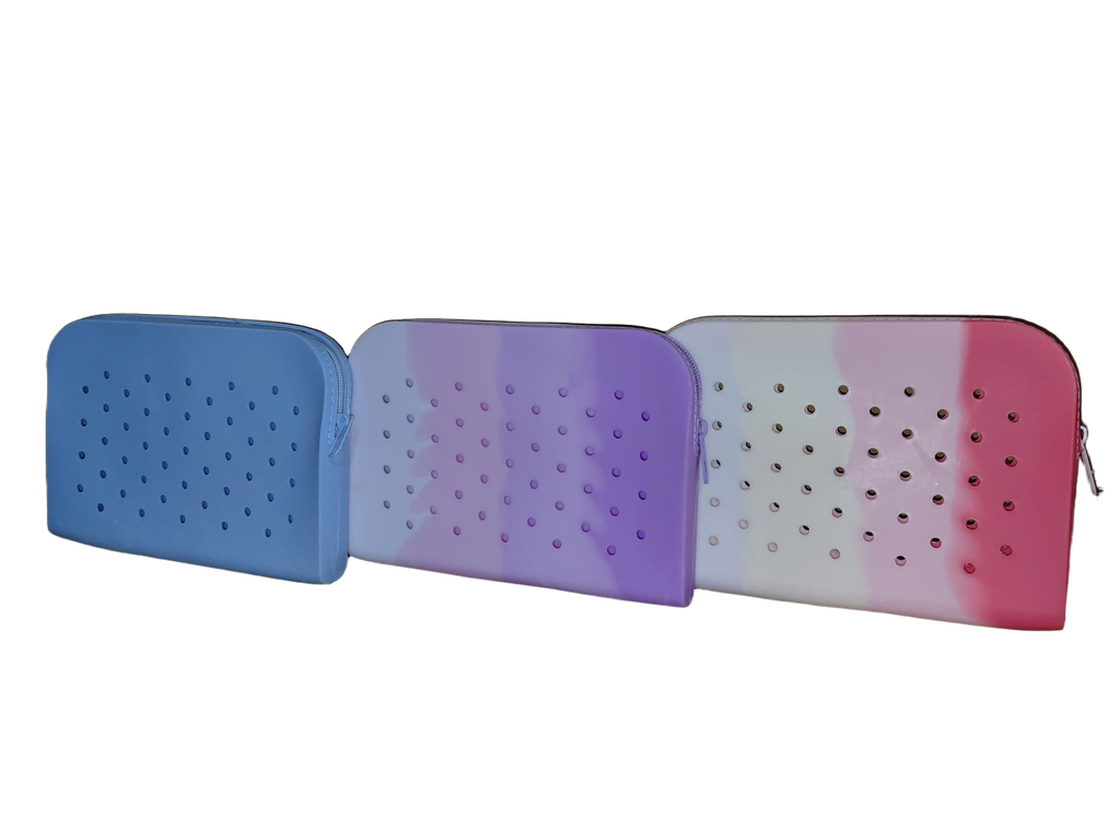 Silicon Zipper Bag 7.9x5.5" Asst Cols (No Charms) 