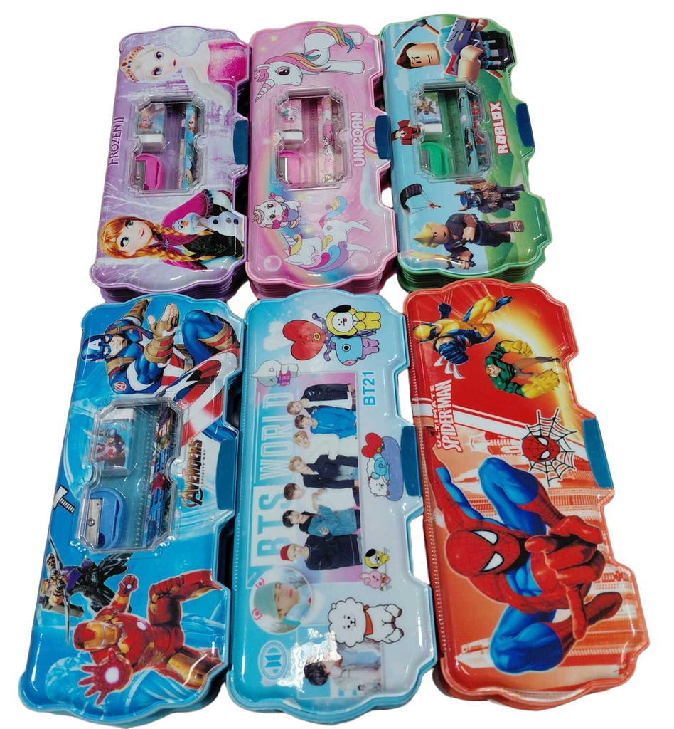Pencil Case w/Eraser/Sharpener/Pencil Avengers/Frozen/Spidy/Princess/Pony/BTS (Molded)