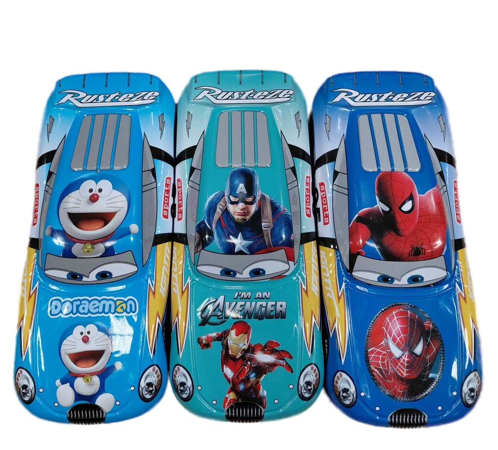 Pencil Case Tin #AD-063 Rust.eze Avengers/Spiderman/Doraemon 