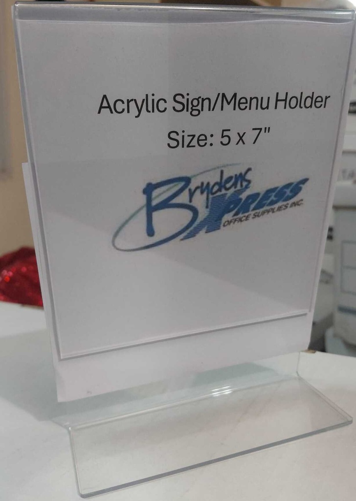 Acrylic Sign/Menu Holder 5x7" (127x178mm)