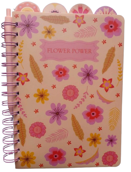 Greatworks Poly 4 Tab Spiral Journal w/Pen (2 Designs) #127-5054