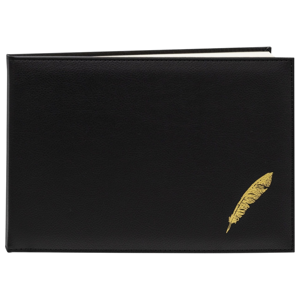 Guest Book Black (Gold Embossed) #WGB-03Q-BK