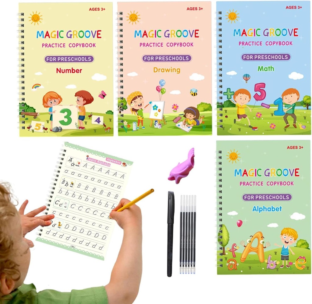 Magic Groove Practice Copybook For Preschools w/Pen Set