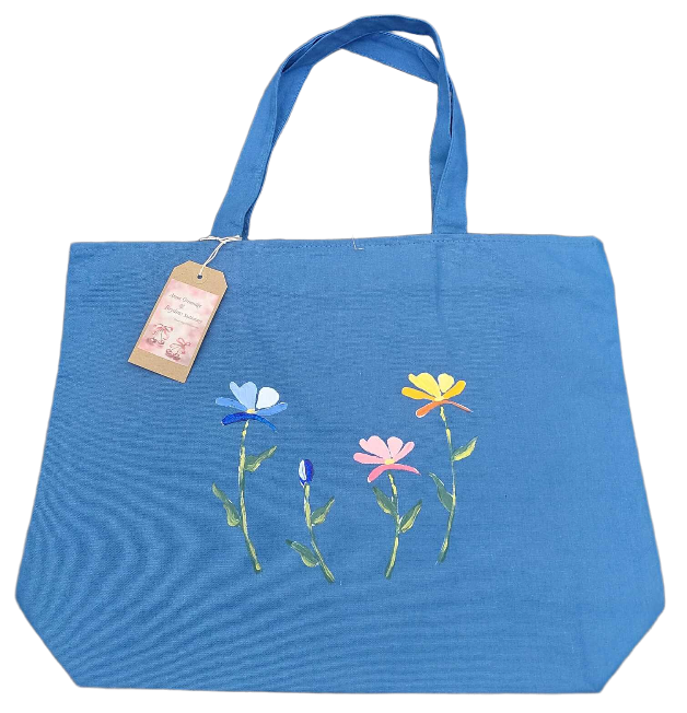 Artzy bag - FLOWERS Design Tote Bag (Can Be Used For Art Bag/Beach Bag or Every Day Use)
