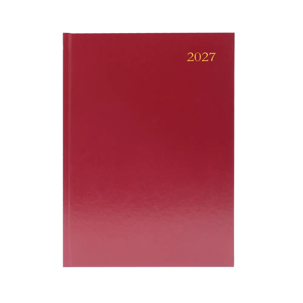 Desk Diary A5 Week To View (BURGUNDY) 2027