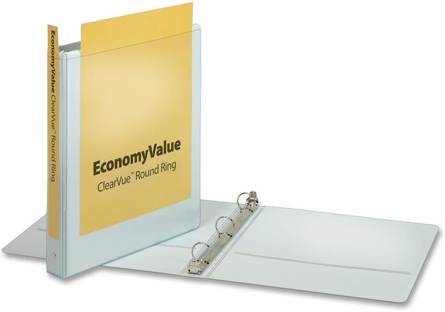 ECONOMY 3-Ring ClearVue Binder 1" WHITE Letter Size #90021