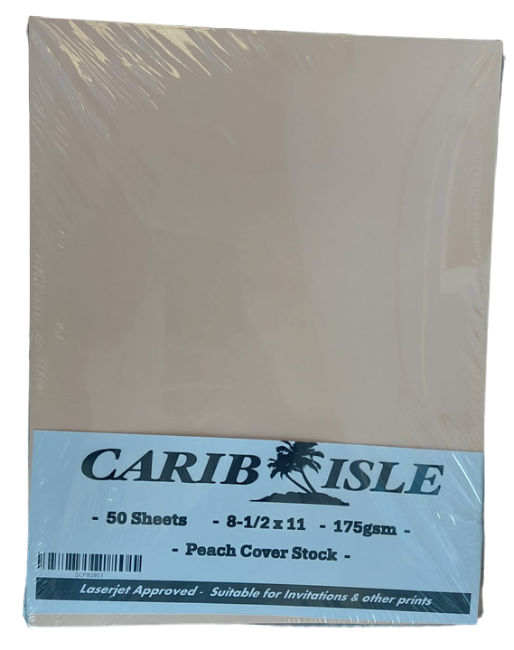 Carib Isle Cover Stock Peach 175g (Letter Size) 50 Sheets