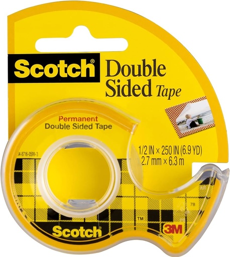[3M136] Scotch Double Sided Tape 1/2" x 250" 