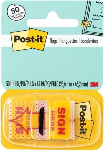 [3MFLAGSH] Post It Tape Flags #680-9 SIGN HERE 3M - Sold Singular