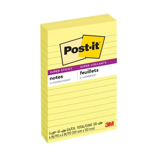 [3MLINE64] Lined Post-It Pad 6x4 #6609 (12pk / 72ctn)