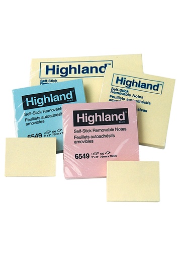 [3MPOSTAS] Highland 3x3 Adh. Notes #6549A (ASST COLOURS)