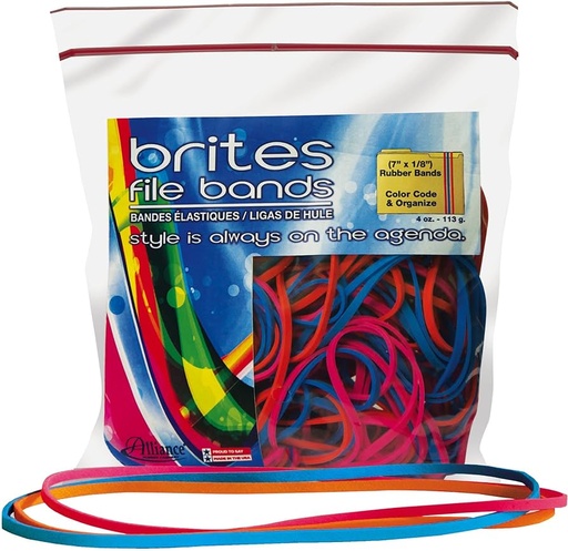 [ALBANDS] Brites File Bands #07800 7"x1/8" 50s - (40/ctn)