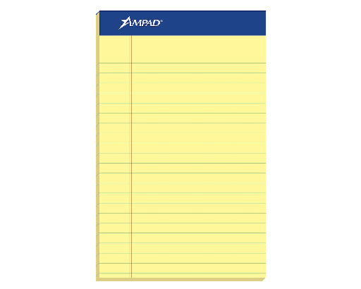 [ESWP85YL] TOPS/AMPAD Writing Pads 8x5 YELLOW - Sold Singular - (12/pk)