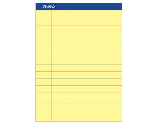 [ESWPLSYL] TOPS/AMPAD Writing Pads L/S YELLOW - Sold Singular - (12/pk)