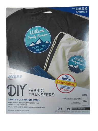 [AV3279] T-Shirt DARK Fabric Transfer L/S Inkjet 5pk
