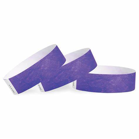 [BU85014] Wristbands 3/4 x 10" PURPLE (Sold as 100/pk)