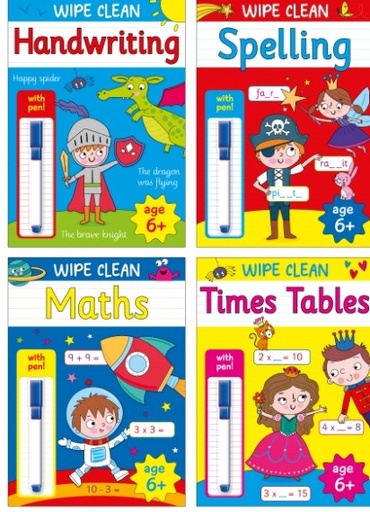 [BWWIP1316] 0709726500 Wipe Clean 6+ with Pen - 4 titles