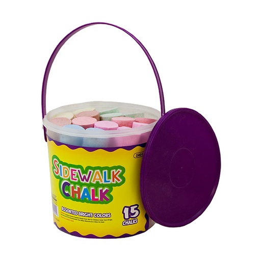 [BZ2401] BAZIC Sidewalk Chalk Bucket 15s - (24/ctn)