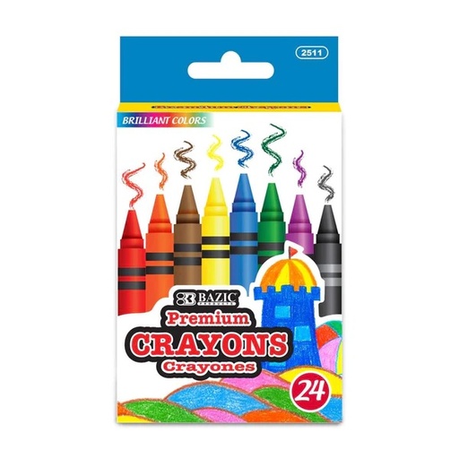[BZ2511] Bazic Premium 24s Crayons #2511