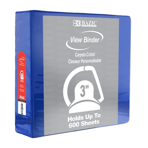 [BZ3194] Bazic 3 Slant D-Ring 3 " BLUE View Binder