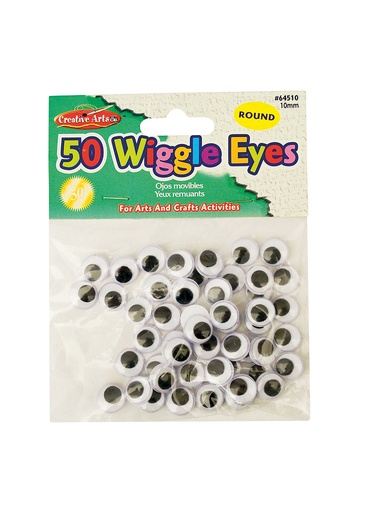 [CLEYESBK] CLI Wiggle Eyes #64510 10mm Round Blk 50bag