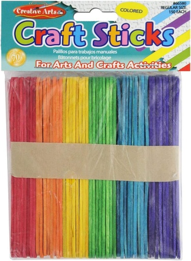 [CLSTICCO] CLI Craft Sticks #66580 COLOURED 4 1/2x3/8"