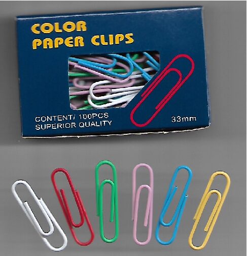 [CTCLIP33] Paper Clips #101-33VW Vinyl Coated Reg. 100bx