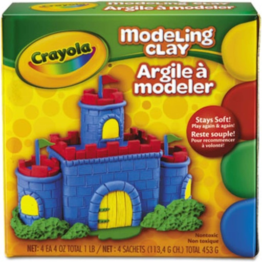 [CYCLAY4] Crayola Modelling #57-0300 Clay 4Col - (12/ctn)