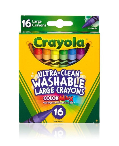 [CYCRJU16] Crayola Large #52-3281 Wash 16s Crayons - (12/ctn)