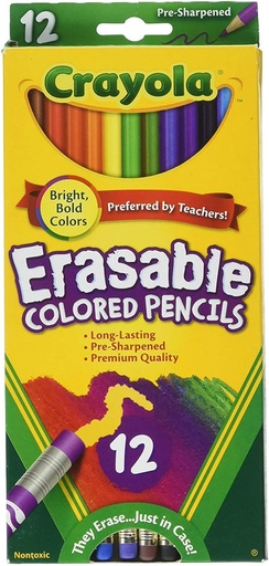 [CYEPEN12] Crayola ERASABLE COLOURED #68-4412 Pencil 12s - (24/ctn)