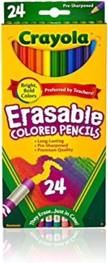 [CYEPEN24] Crayola ERASABLE COLOURED #68-2424 Pencil 24s - (24/ctn)