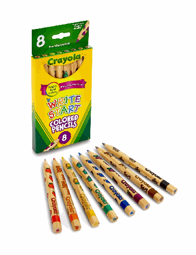 [CYWRTE8] Crayola WRITE-START #68-4108 Col.Pencil 8s  - (24/ctn)