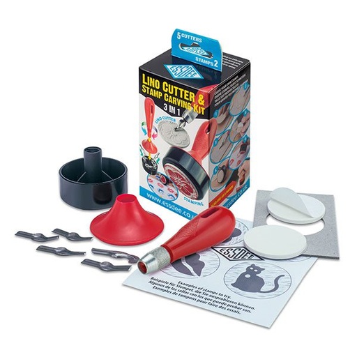 [EDL5B2D] Lino Cutter Stamp Carving Kit 5Cut-2Stmp