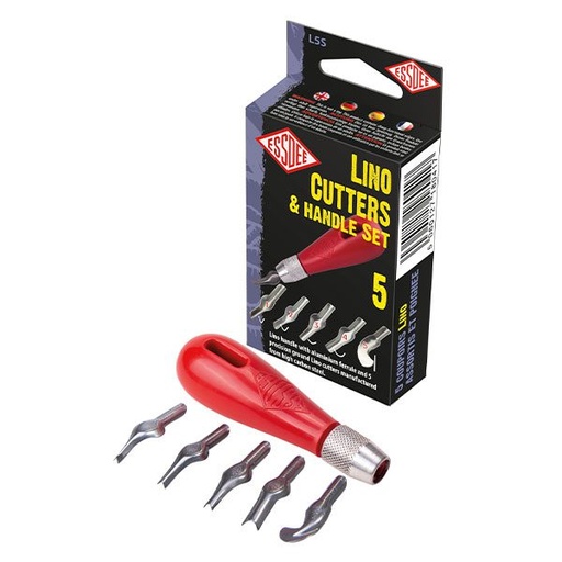 [EDL5S] Lino Cutter & Handle Style 1-5 Set