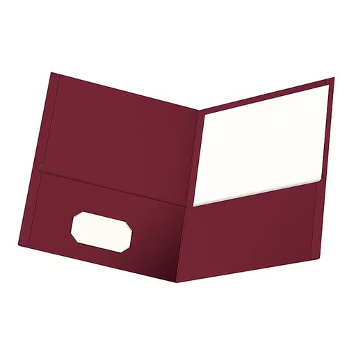 [ESTWINBU] Twin Pocket L/S #57557 BURGUNDY Portfolio - (25/bx)