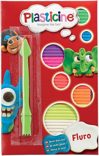[FL10260] Plasticine FLURO 8 Col pk w/Tool  - (10/bx - 40/ctn)