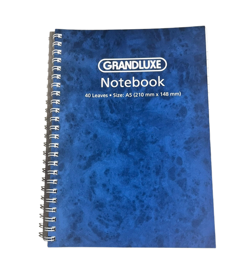 [GPNBSBA5] Grandluxe Notebook A5 Spiral Bound 40L - (10/pk) 