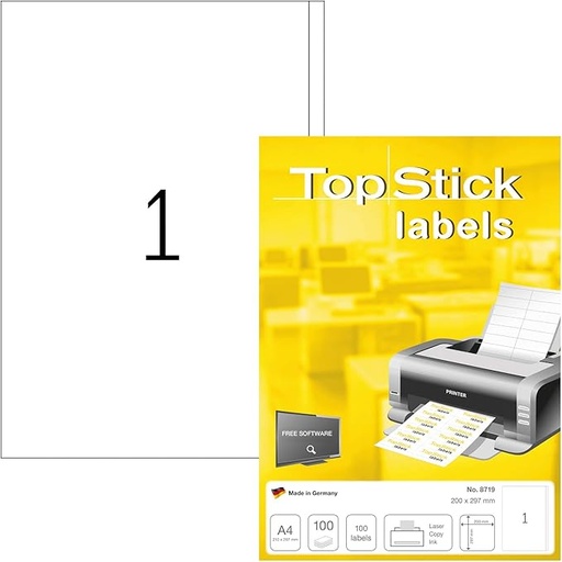 [HE8756] Laser A4 Label 4x1 1/4" (ML1400) Topstick