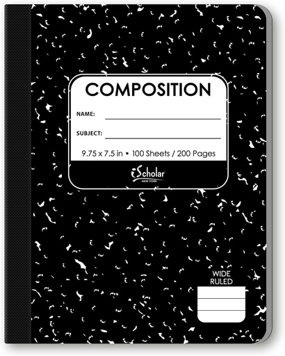 [ISCOMPBK] iScholar Compostion BLACK #10100 Marble Book - (48/ctn)