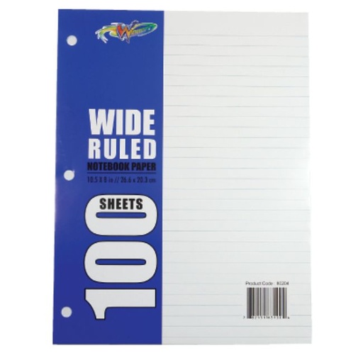 [JDRF100] Winners Refills Sheets L/S Ruled 100s - (100/bx) 