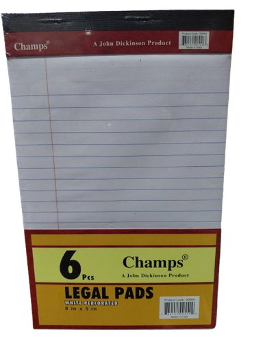 [JDWP85WH] Writing Pads 8x5 White #83584  - (192/bx) (Champs)