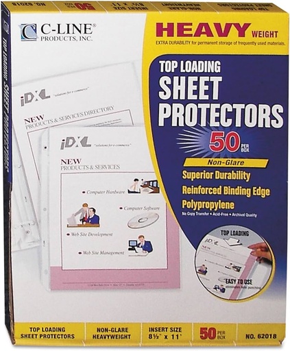 [LI62018] C-Line Sheet Protectors Heavy Weight Non-Glare 50pk