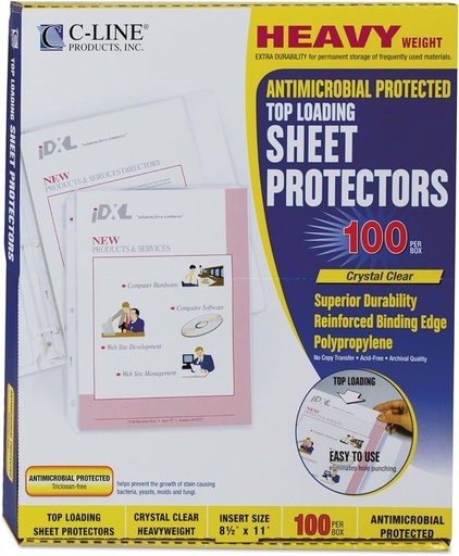 [LI62033] C-Line Sheet Protectors Heavy Weight CLEAR 100pk