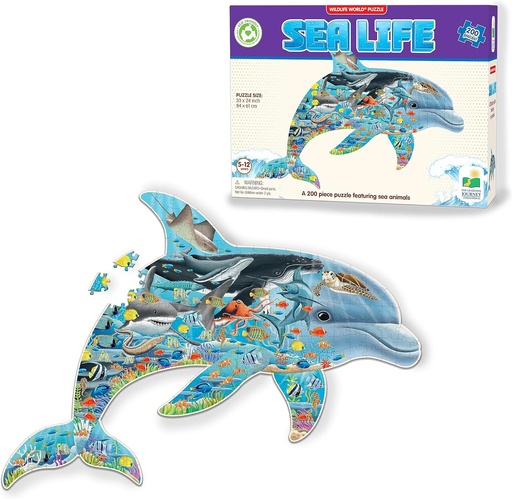 [LJ221587] World Sea Life 200pc Shaped Puzzle