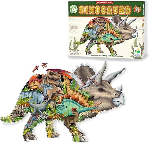 [LJ223413] World Dinosaur 200Pc Shaped Puzzle
