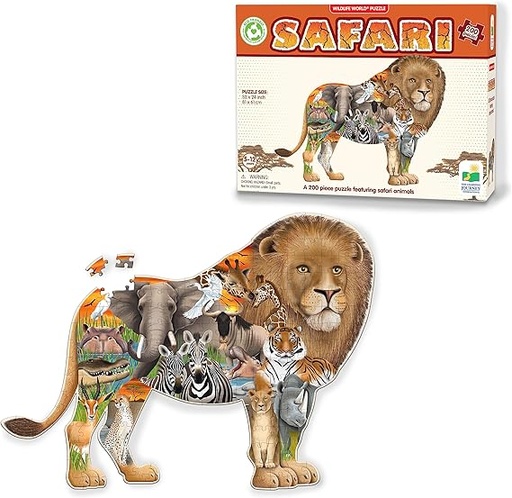 [LJ223697] World Safari 200Pc Lion Shaped Puzzle